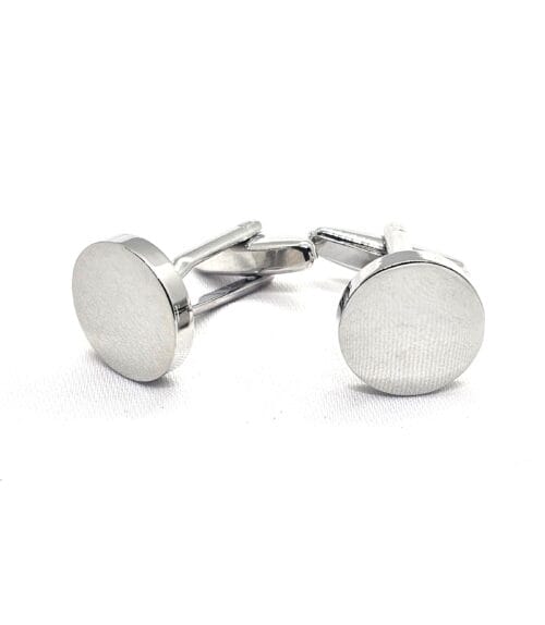 Round Silver Cufflinks