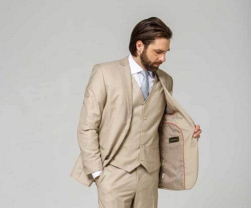 Beige suit hire