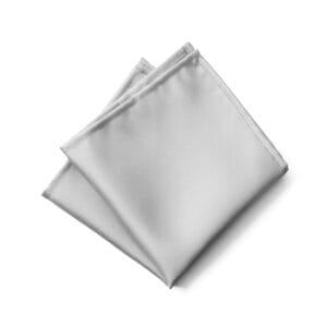 Fellini Plain Silver Pocket Square