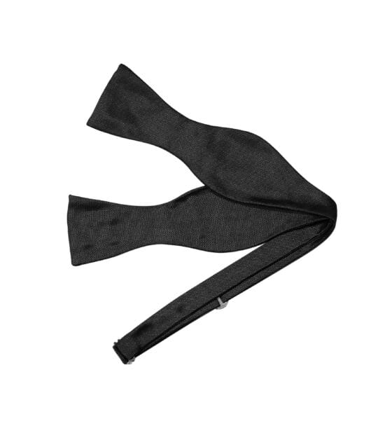 Black Silk Tie Your Own Bowtie