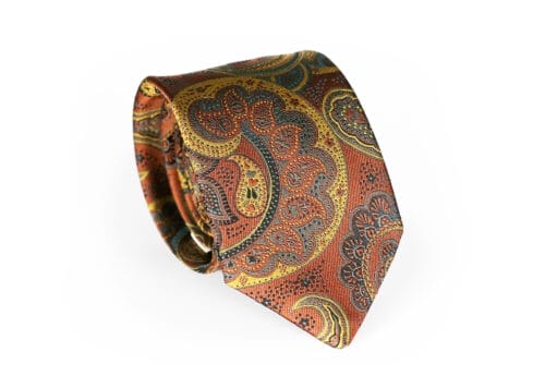 Premium Fellini Lux Paisley Cognac Tie