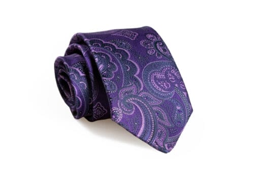 Premium Fellini Lux Paisley Purple Tie